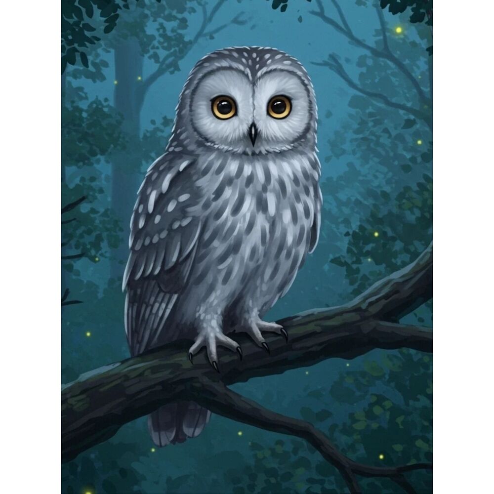 Gray Owl Decorative Custome Fridge Magnet Home Kitchen Office Decor